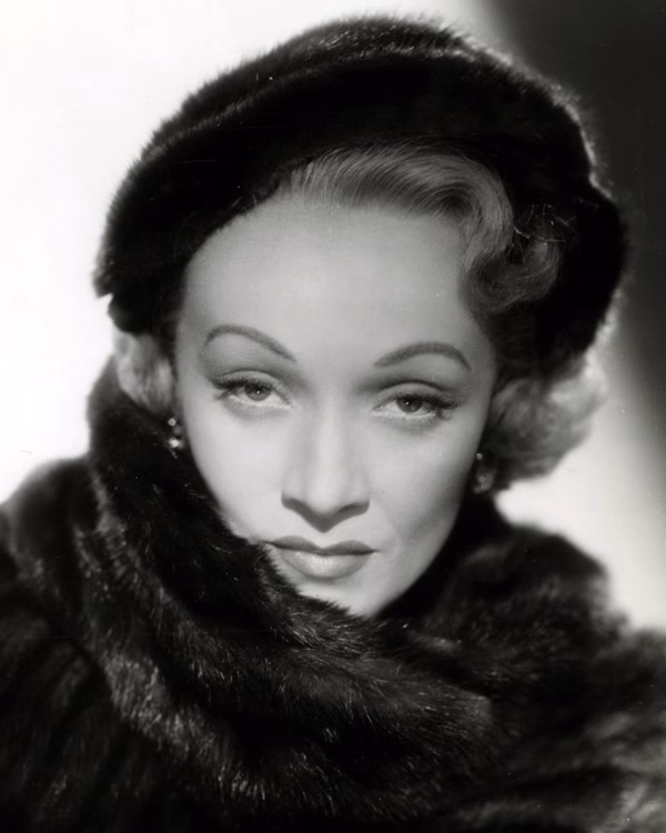 black and white image of marlene Dietrich